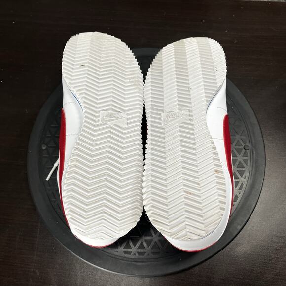 Nike Youth Sz 7 Womens Sz 8.5 Cortez Basic Leather Forrest Gump White Red Shoes - Picture 10 of 10